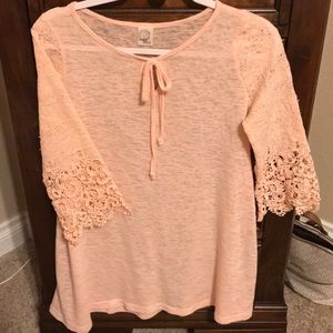 Light Pink Tunic with Detailed Sleeves